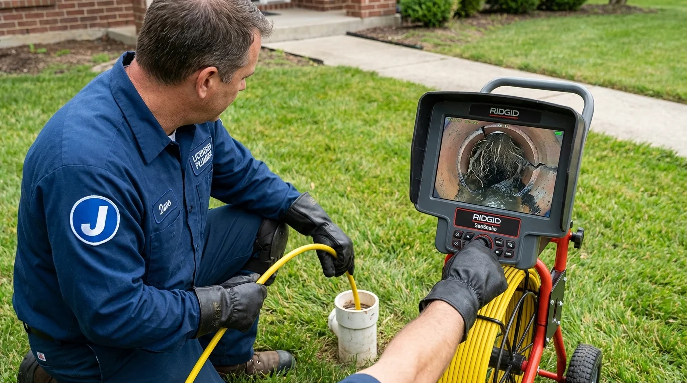 Sewer camera inspection being performed by Johns Plumbing LLC in Lindale